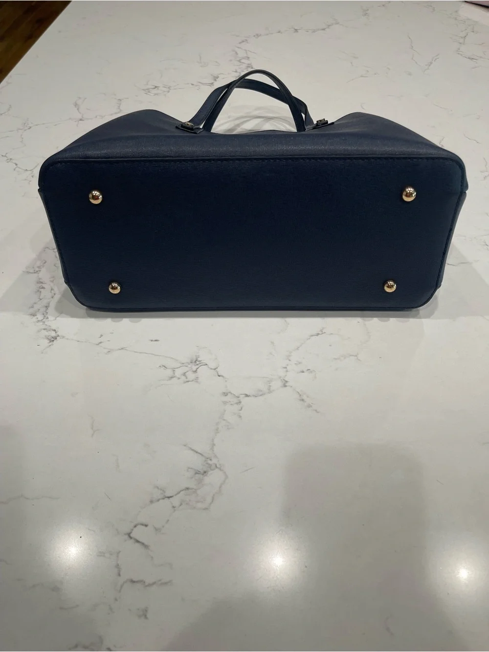 Dune London Navy Tote with Gold Hardware Accents